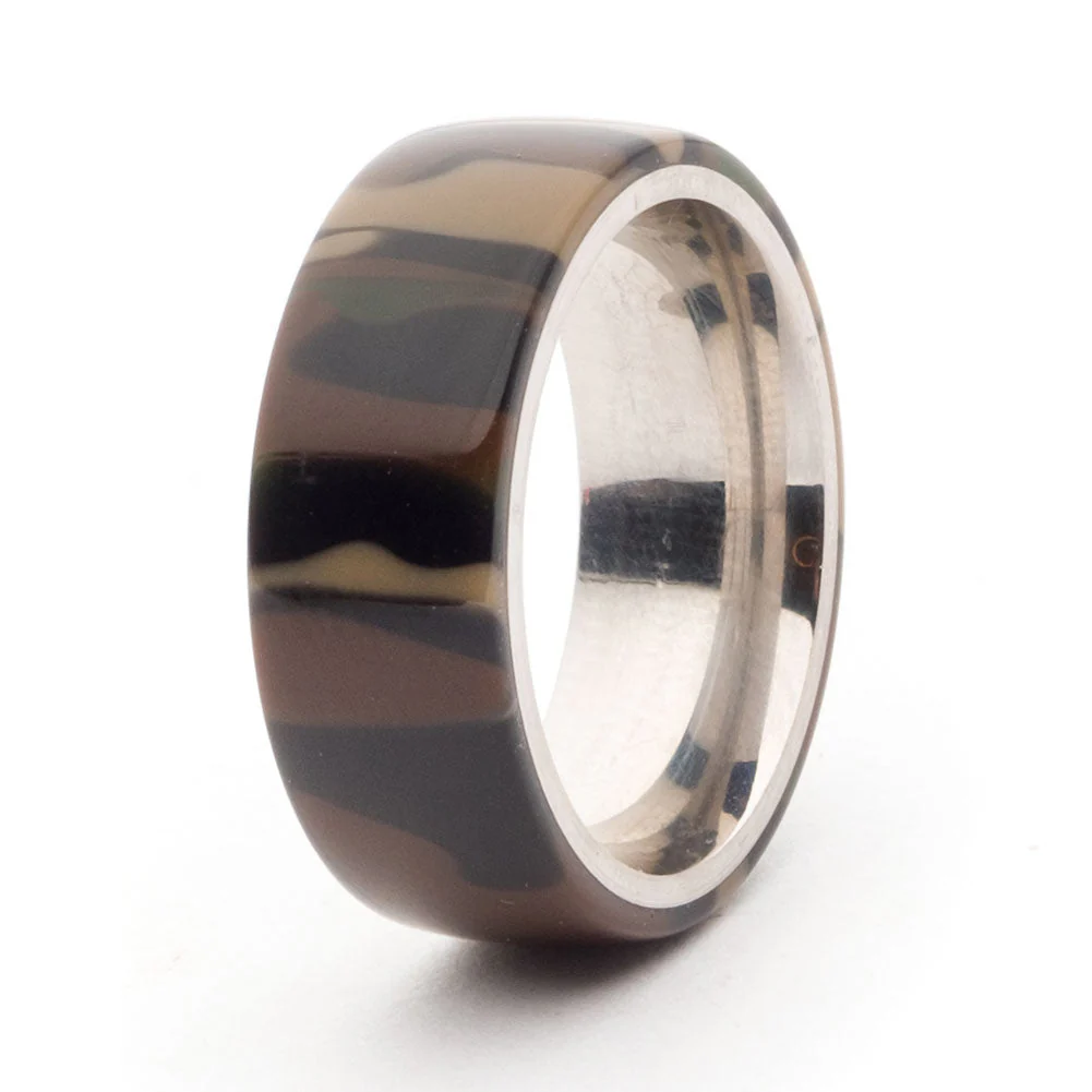 Acrylic Ring Blank - Woodland Camo - Image 2
