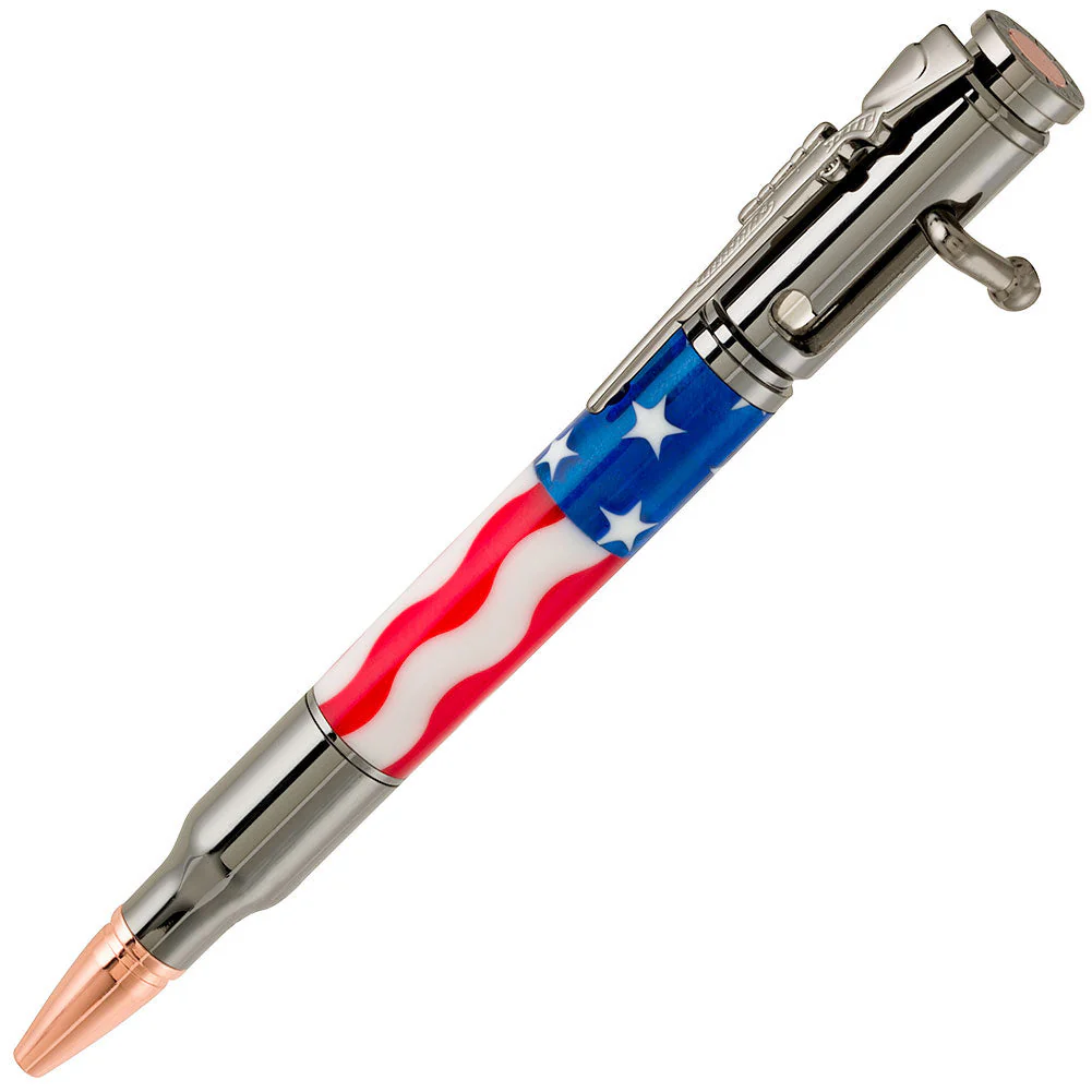 American Flag Wavy Stripes Acrylic Pen Blank - Image 3