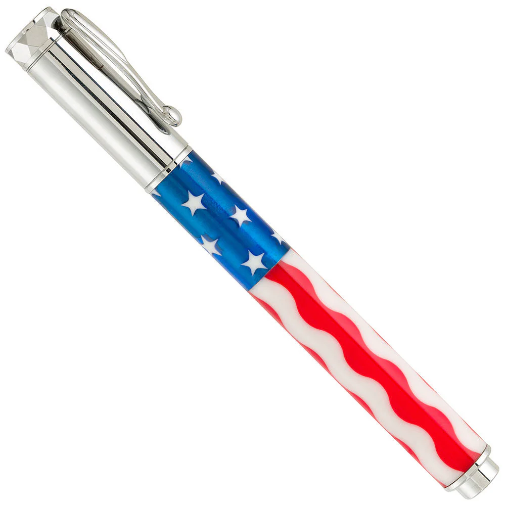 American Flag Wavy Stripes Acrylic Pen Blank - Image 4