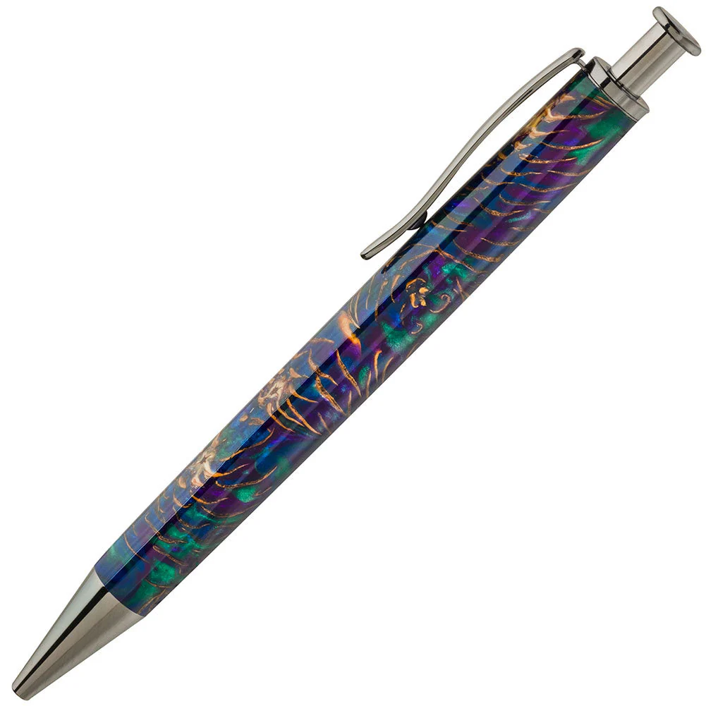Hobble Creek Craftsman Pine Cone Pen Blank - Green & Blue - Image 2