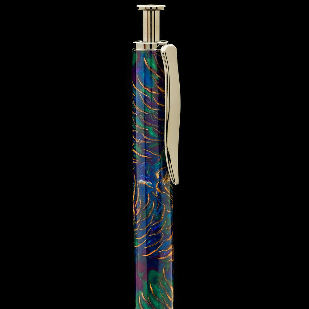 Hobble Creek Craftsman Pine Cone Pen Blank - Green & Blue - Image 3