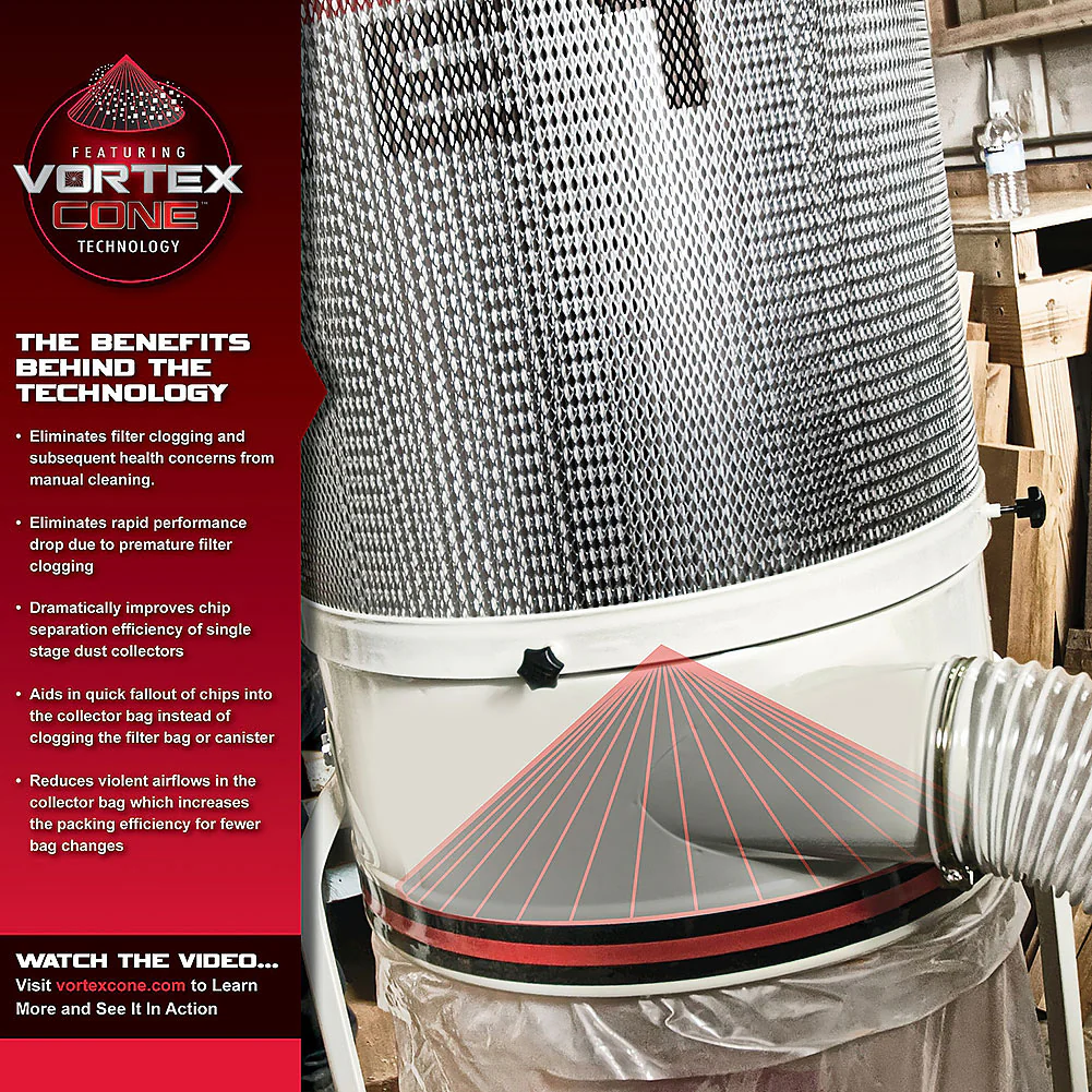 JET Vortex Dust Collector 1-1/2 HP DC-1100VX-CK - Image 4