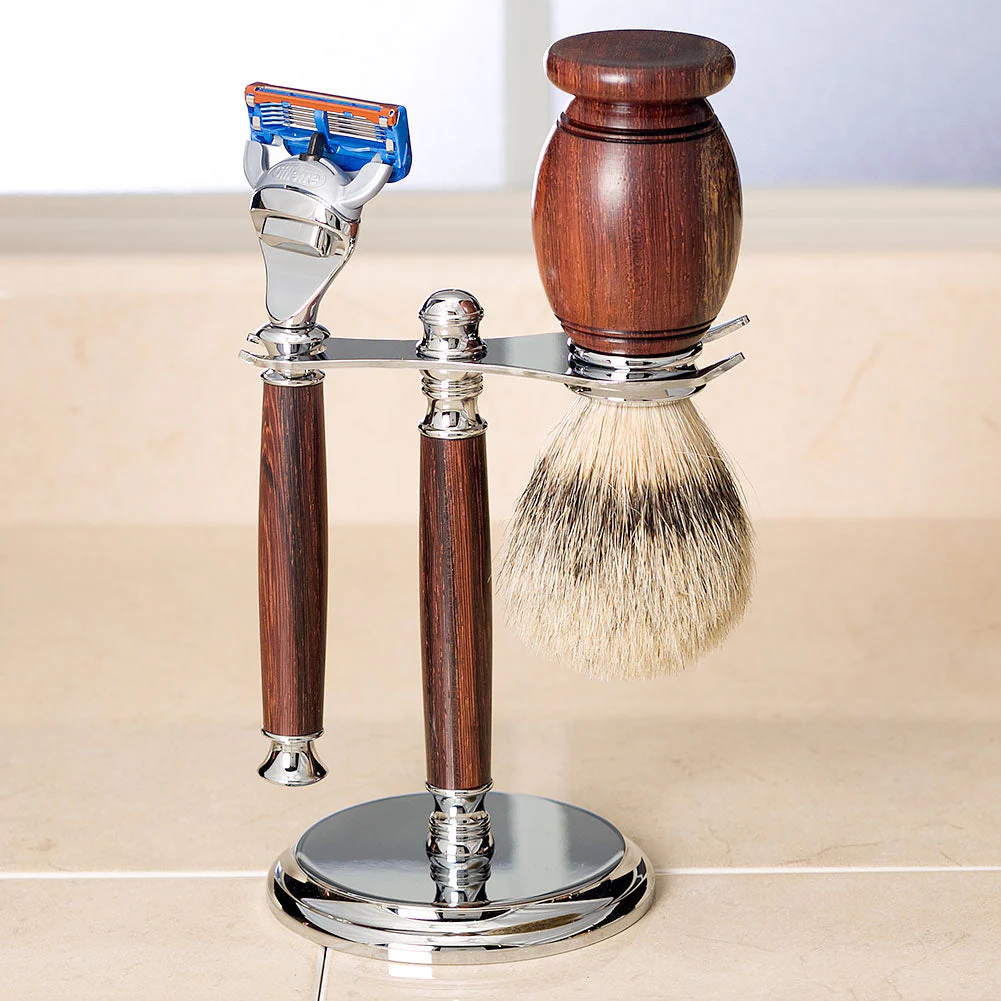 Premium Badger Shaving Brush Kit - Chrome - Image 2