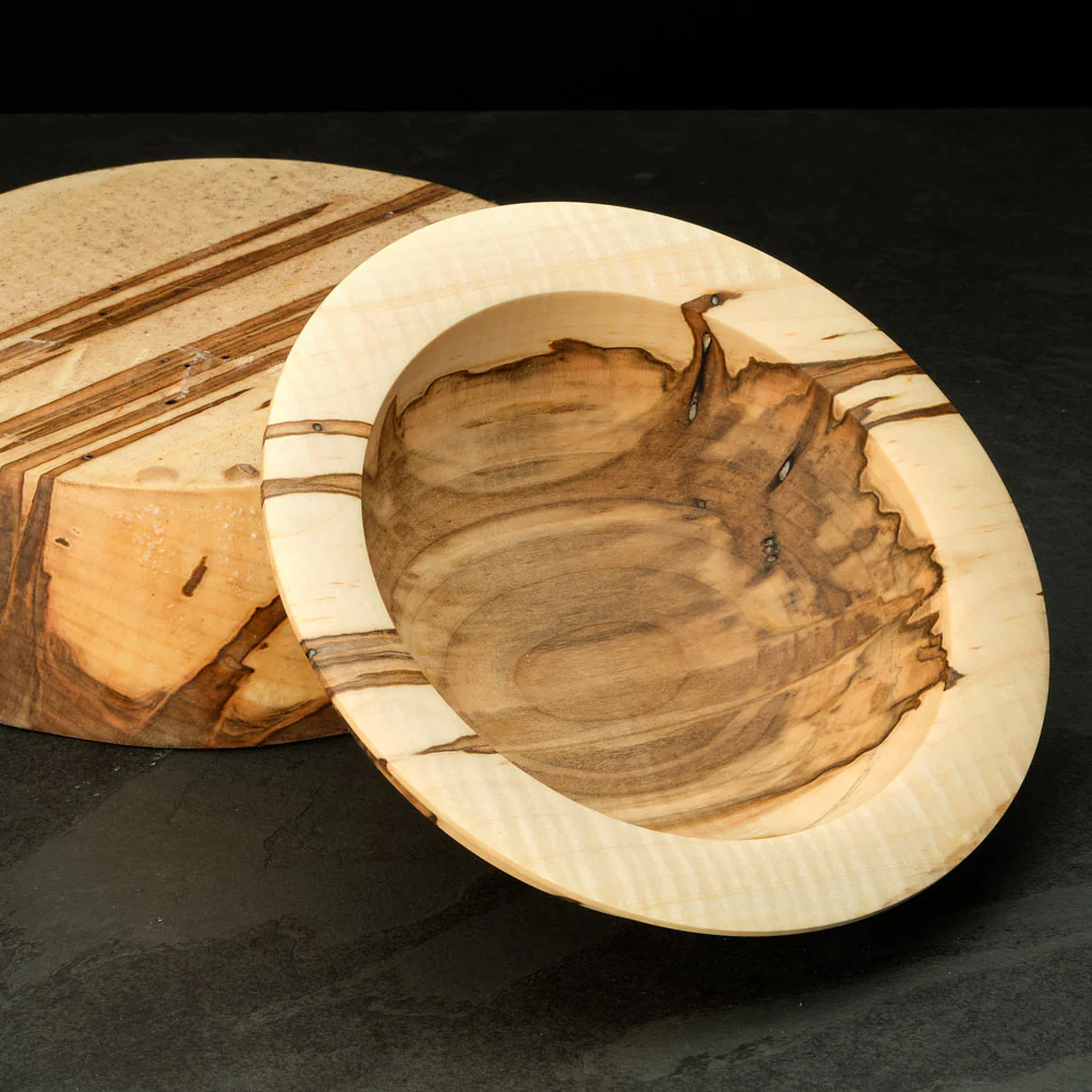 Premium Fiddleback Ambrosia Maple Turning Blank - 3" x 8" x 8" - Image 2