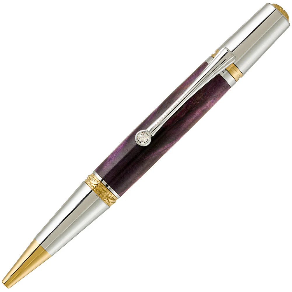 PSI Majestic Squire Pen Kit - Chrome & Gold Titanium