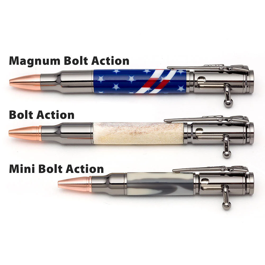 PSI Mini 30 Caliber Bolt Action Pen Kit - 24k Gold - Image 4