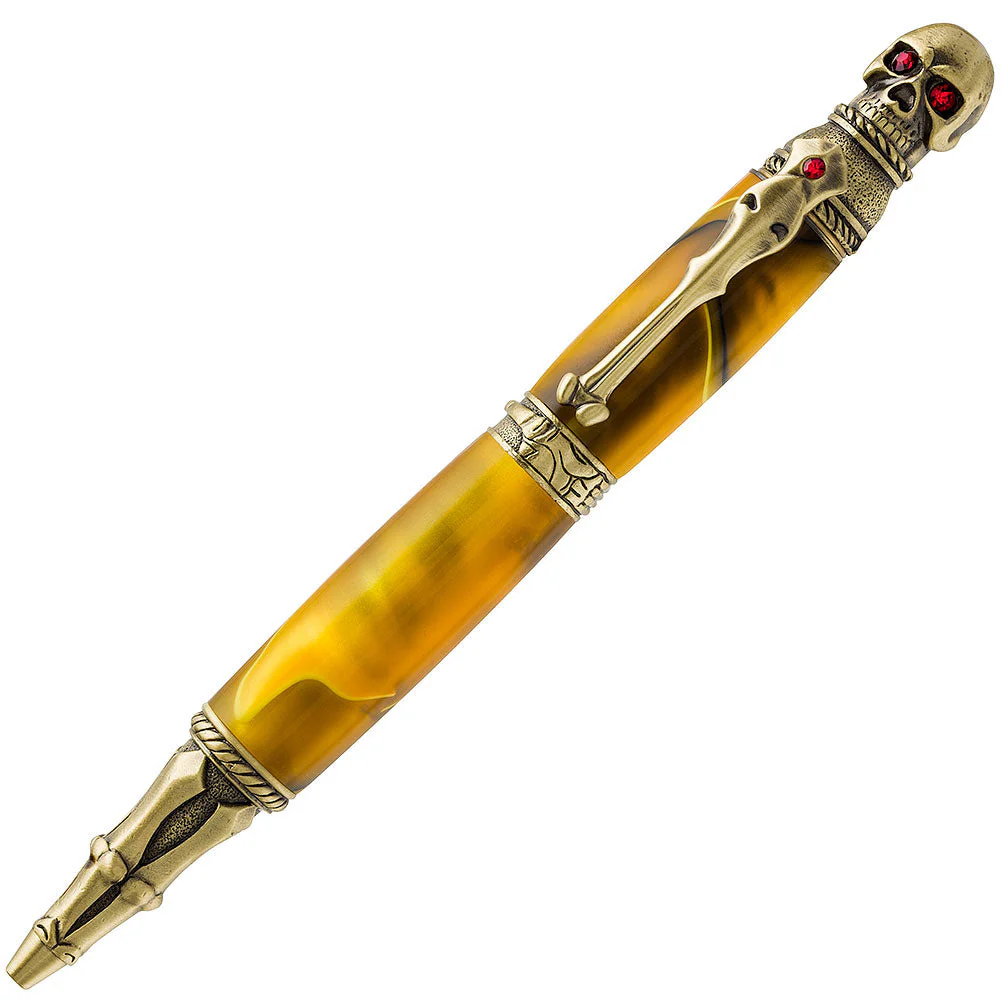 PSI Skull Twist Pen Kit - Antique Brass
