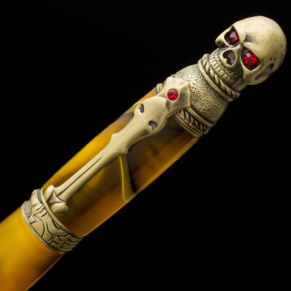 PSI Skull Twist Pen Kit - Antique Brass - Image 2