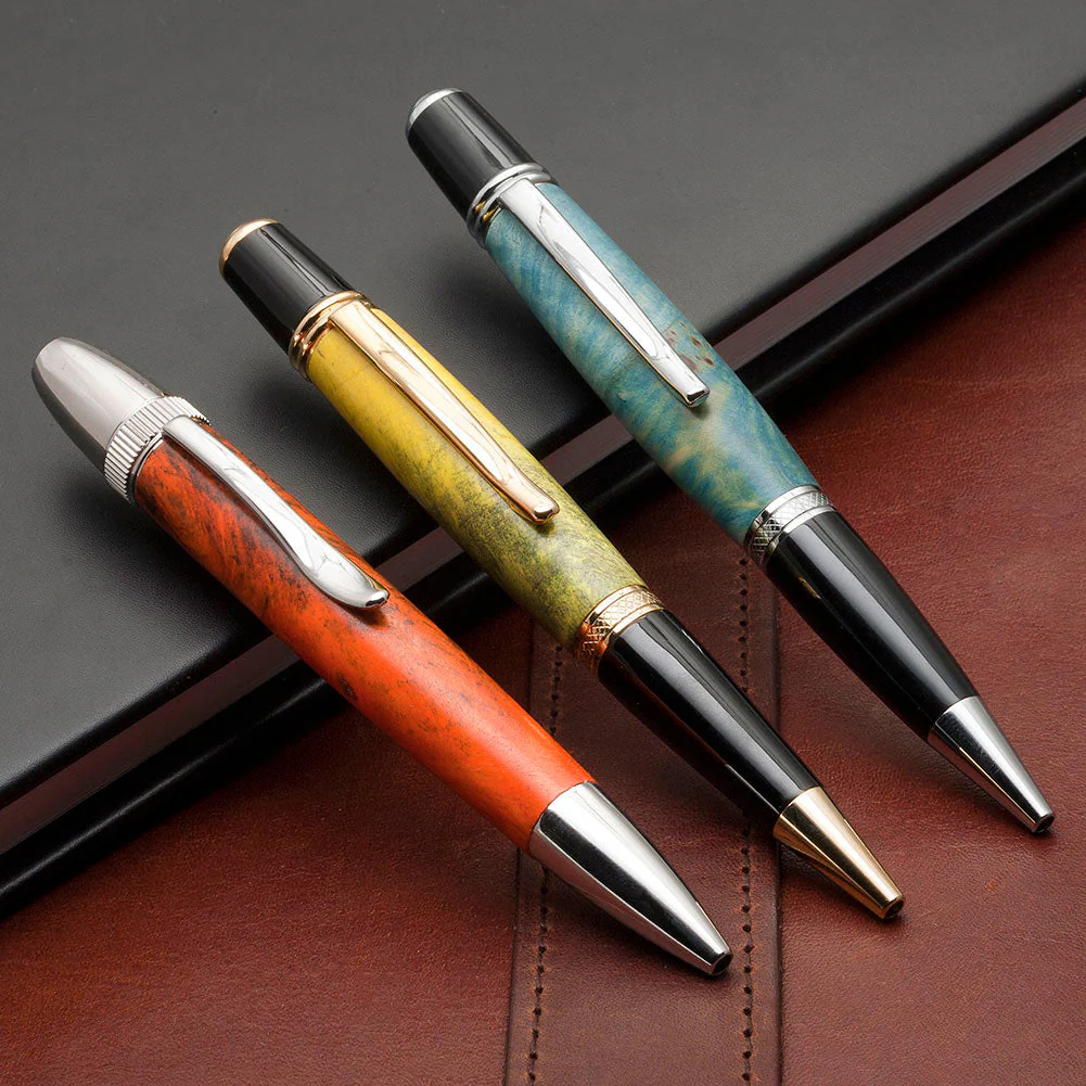 Rainbow Buckeye Burl Stabilized Pen Blank - Lemon - Image 3